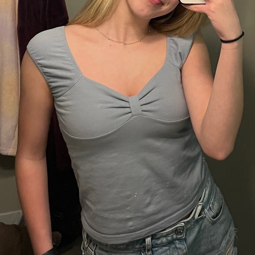 john galt brandy melville blue/grey top